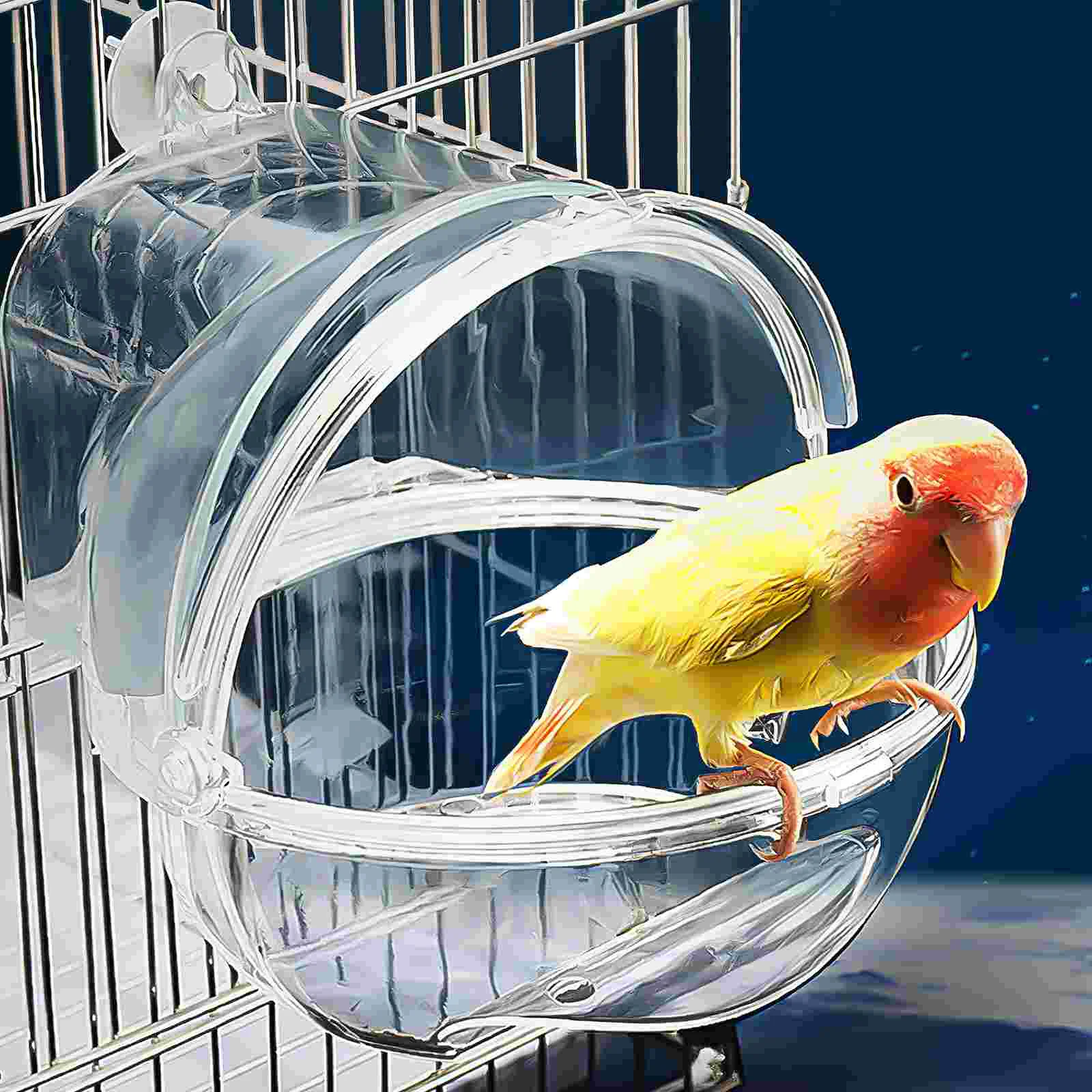 

Bird Bath Box Parakeet Cage Accessories Cages Small Showering Container Hanging Bathtub Parrot Bathing For Birds