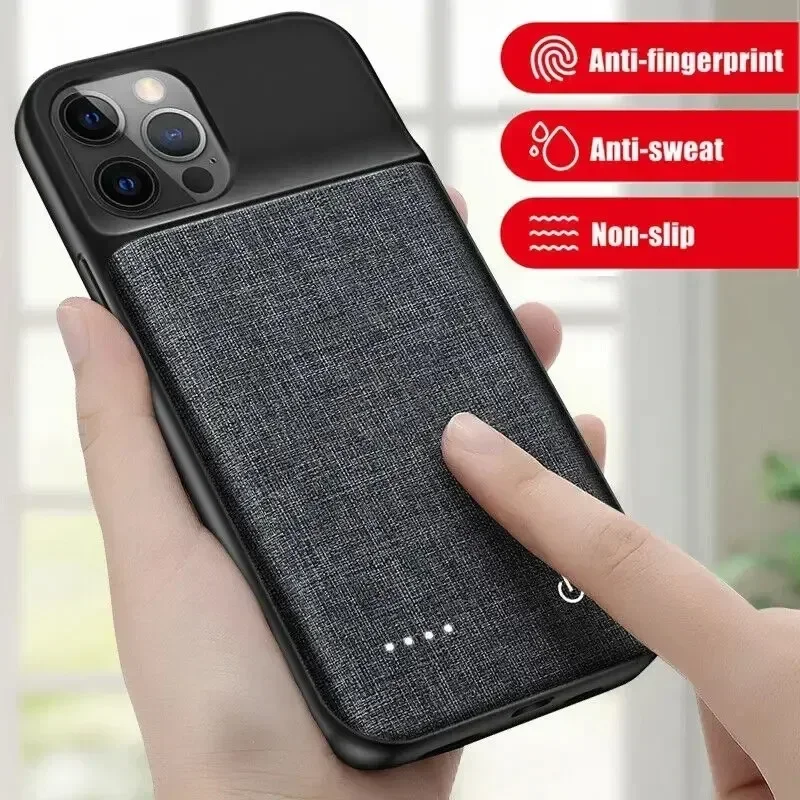 10000mAh Battery Charger Case For iPhone 11 12 13 14 15 Pro Max XR XS Max Portable Power Bank Charging Cover Back Clip Battery