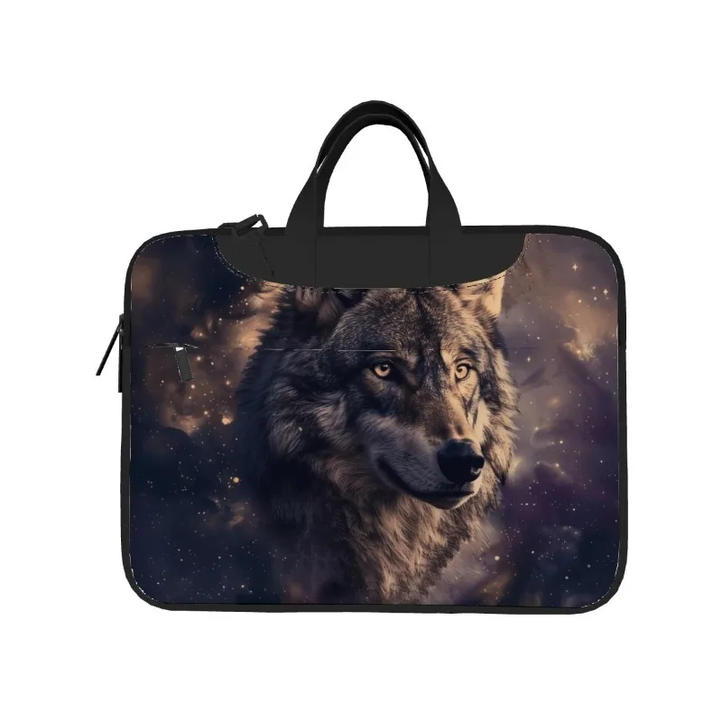 

wolf star sky animal laptop bag printed pattern fashion briefcase ultra-thin portable shoulder laptop bag 13 14 15.6in