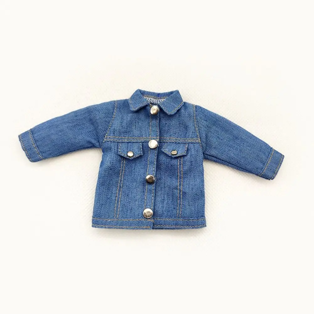 New Fashion Jeans Jacket Pocket DIY Doll Clothes 9 Colors Casual Wears Doll Wears Outfits For Ob22 Ob24 Dolls