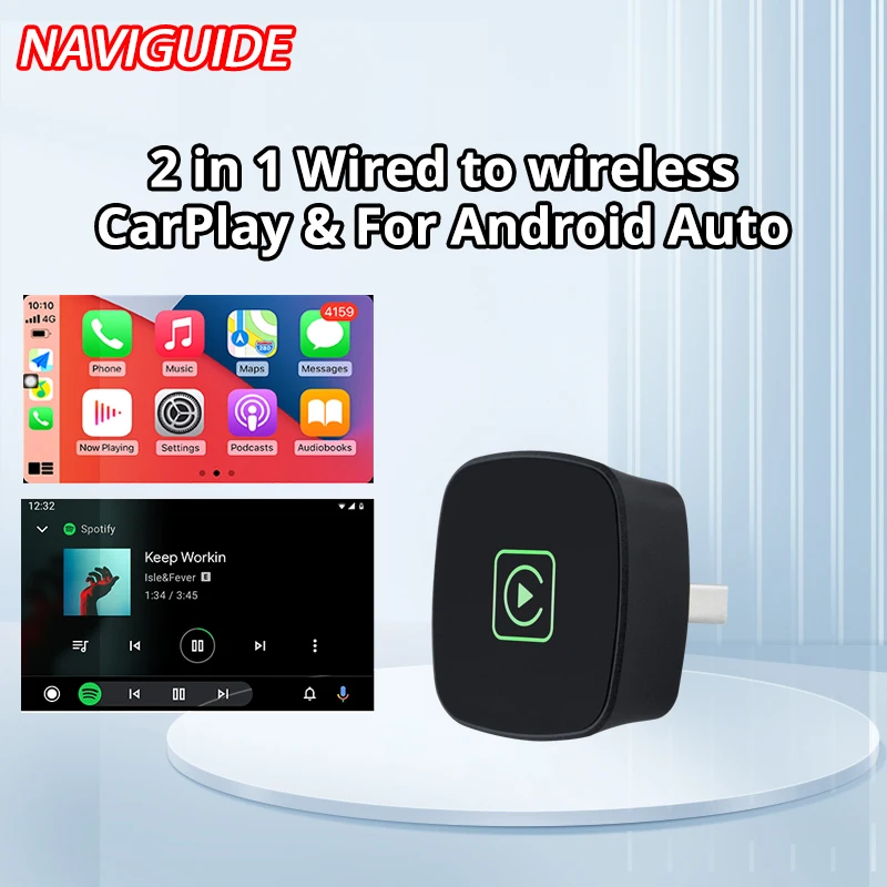 

2in1 Wireless CarPlay Dongle Wireless Android Auto Adapter AI Smart Box Car Intelligent Systems For Car With Wired CarPlay