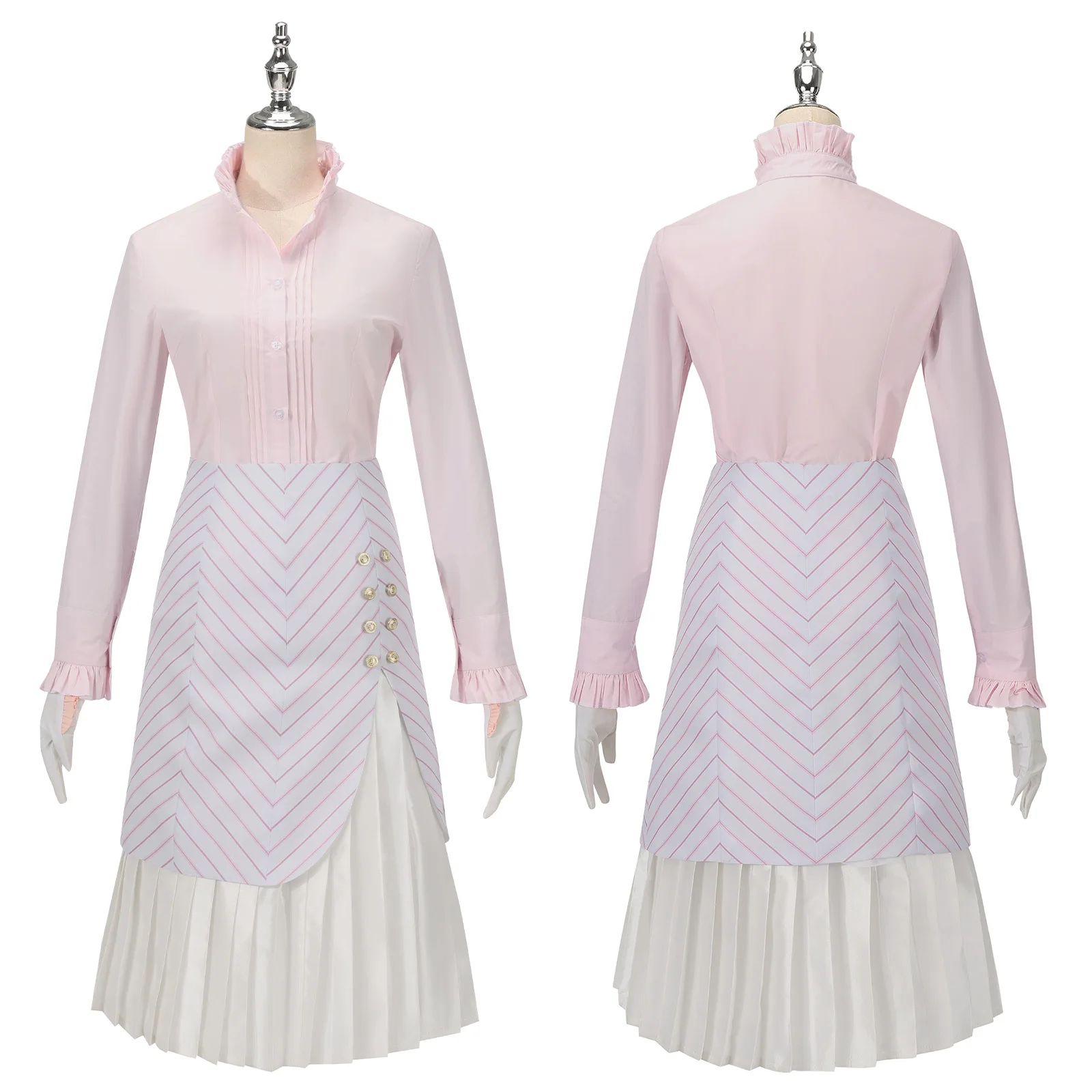 فستان Glynda التنكري معطف قميص أرجواني مع قبعات وقفازات مجموعة كاملة لحفلات الهالوين وأعياد الميلاد