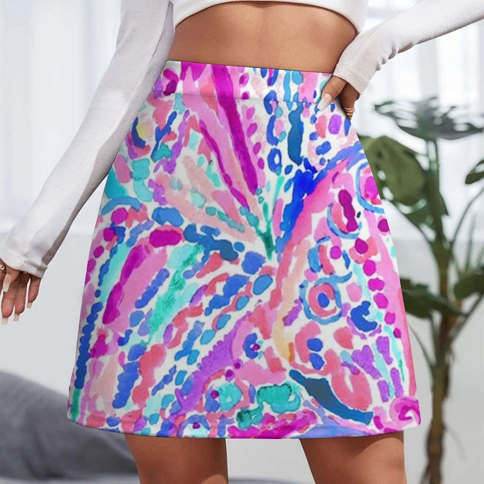 pink splash Mini Skirt Short skirts Woman short skirt