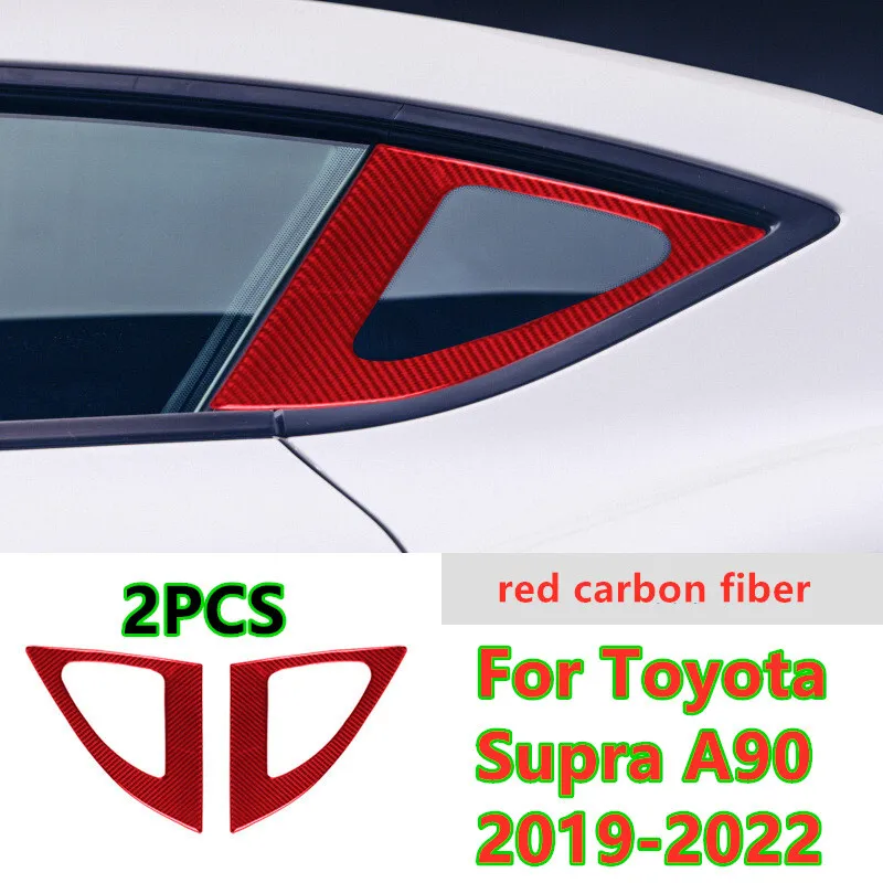 

Red Carbon Fiber Rear Window Louver Shutter Cover Trim For GR Supra A90 2019-22