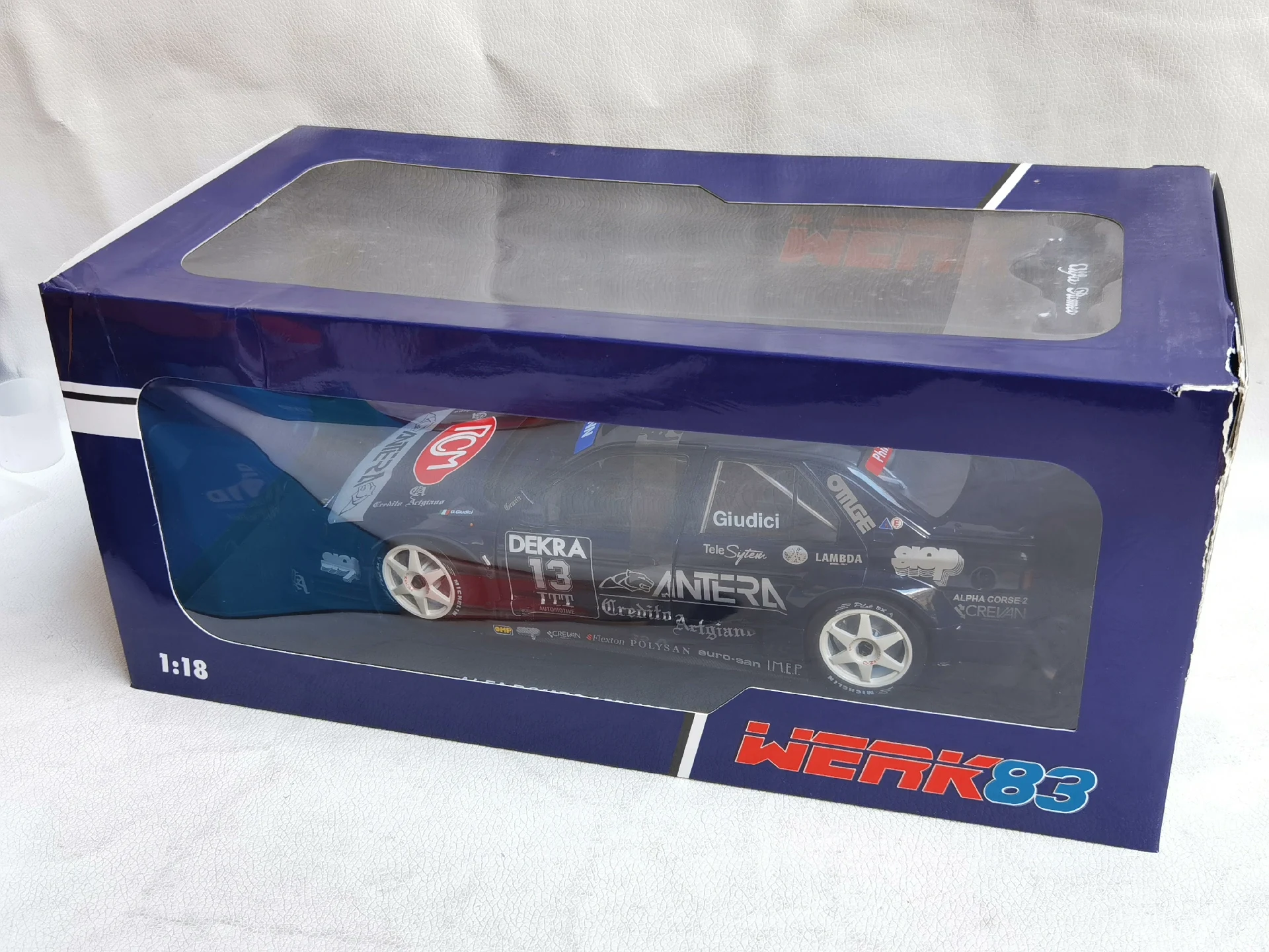 

Коллекционная модель автомобиля Flaws Box Diecast WERK, масштаб 1/18, ALFA ROMEO 155 DTM 1995 H1H3, из сплава