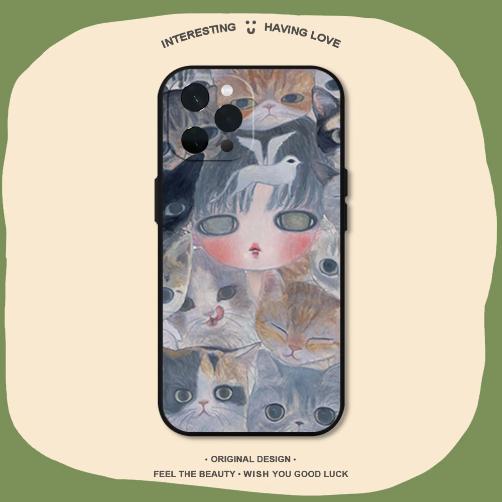 Aya Takano Art Phone Case for iPhone 11 12 13 14 15 16 Max Pro Plus Soft Shell