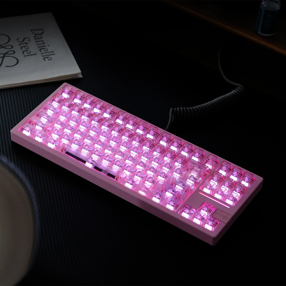 Pink Transparent Keycaps 132 keys Cherry Profile PC Key Caps Backlit  Keycap For Cherry Mx 64 68 87 96 104 Mechanical Keyboard