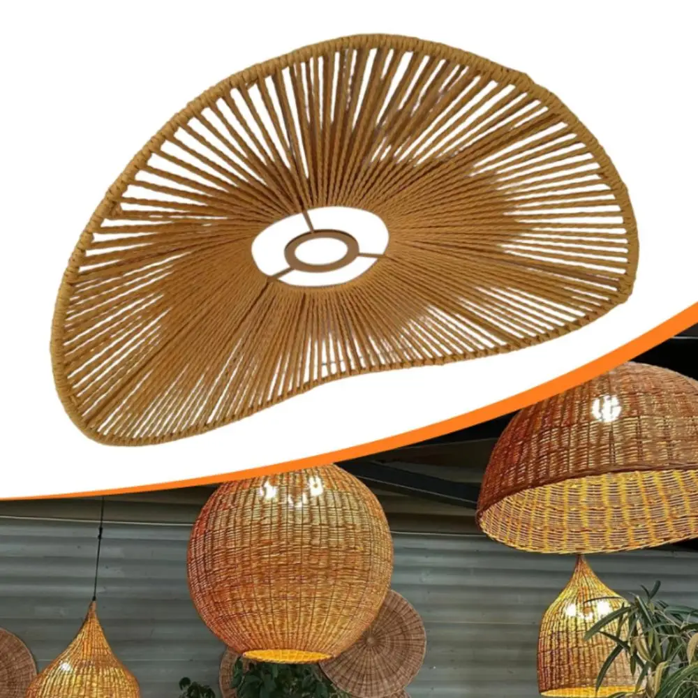 Farmhouse Style Handmade Lamp Shade Woven Lotus Shaped Pendant Light Mini Pendant Handwoven Lampshade Kitchen Island