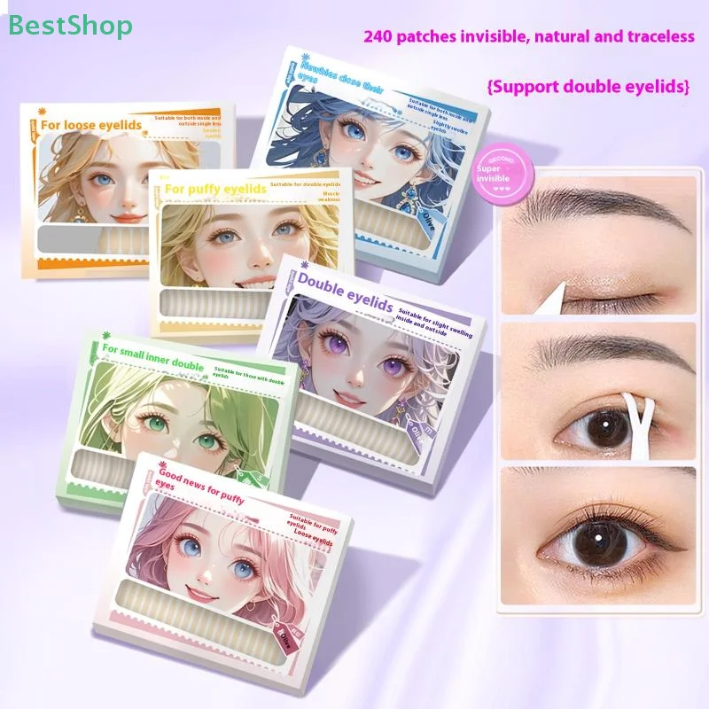 ★ ★ ★ 180/216/240 PCS สติกเกอร์ตาที่มองไม่เห็น Lace Eye Lift Strips Double Eyelid เทปกาวสติกเกอร์เทปตาเครื่องมือ Lash เทป