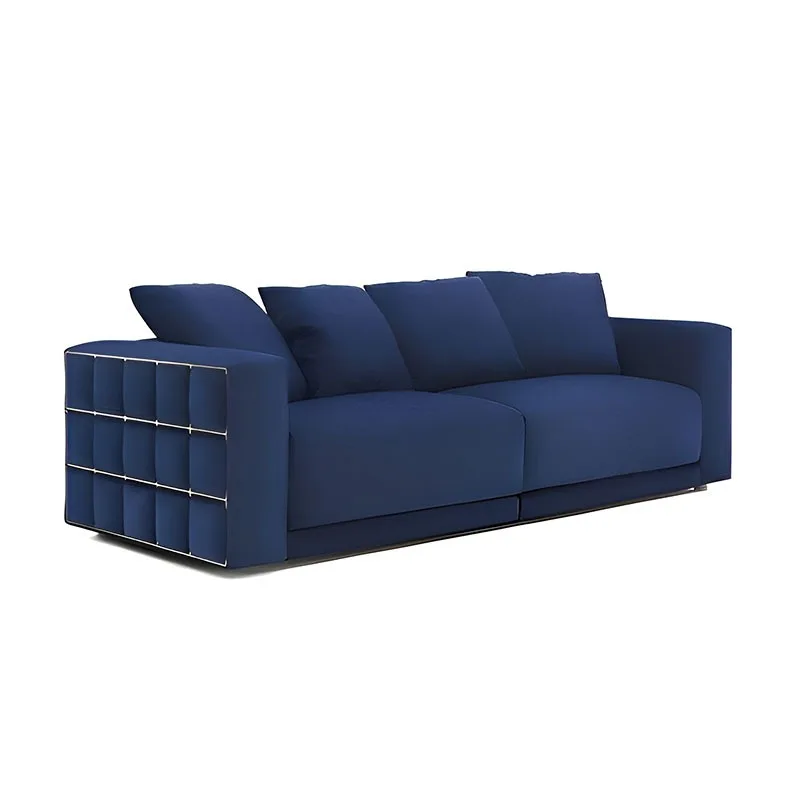 Italian light luxury furniture design sofa, simple modern villa living room home three-person fabric Italian style