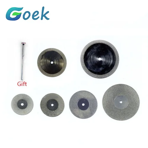 4 unids/set disco de diamante Dental con aguja Extra fino 0,15mm doble cara Extra fino diámetro 13-22mm herramientas de Material de odontología