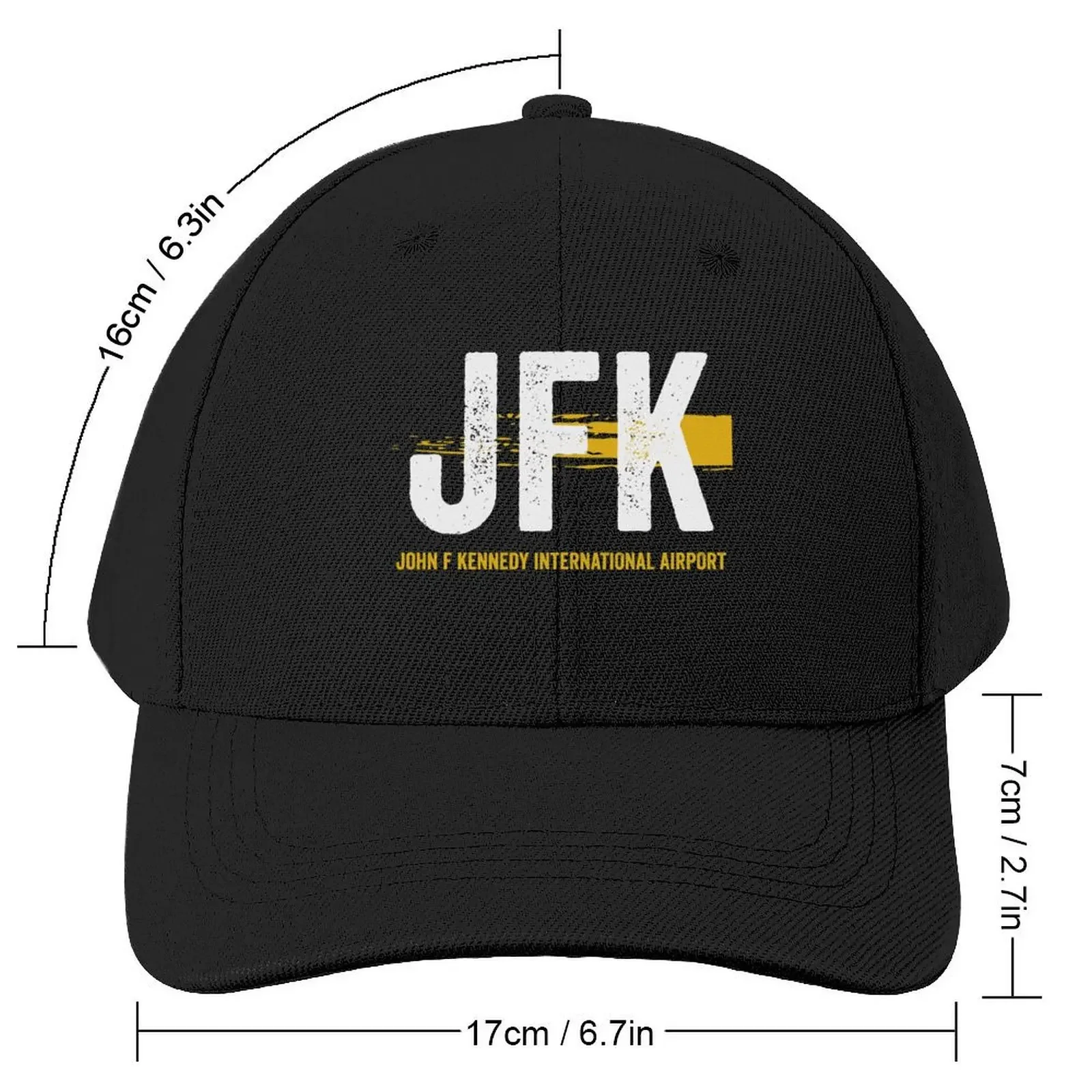 JFK, John F Kennedy International Airport, US Airport Code. Flying, travel and pilot souvenir Baseball Cap