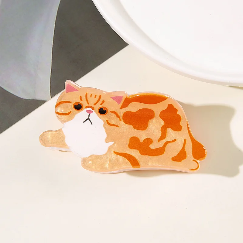 Kreative Katzenförmige Haarklammer Süße Cartoon-Kätzchen-Haarklammer aus Acetat für Frauen und Mädchen Tägliches Haar-Deko-Accessoire – Detail 11