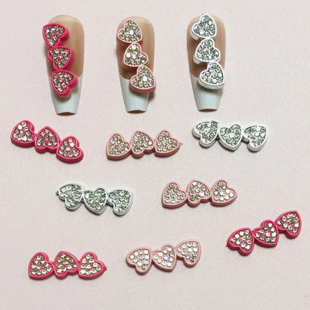 귀엽고 달콤한 로즈 레드 "사랑해" 스톤 보우 해골 모양 음표 봉투 플랫 백 네일 아트 참 DIY 쓰레기 폰 케이스 장식