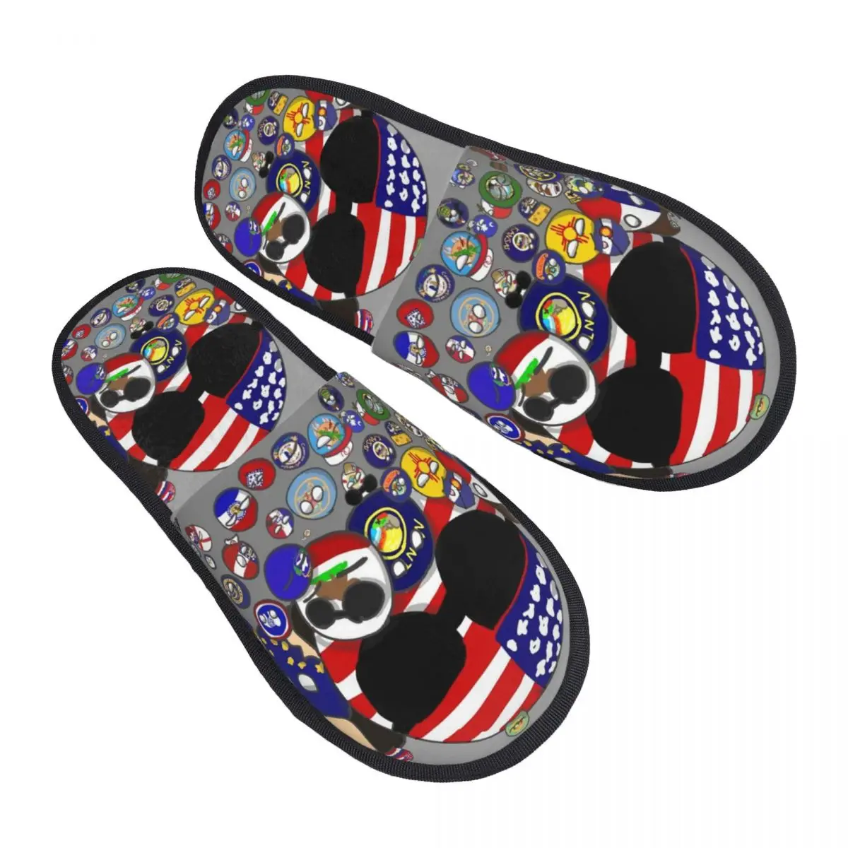 

Женские художественные домашние тапочки в стиле Countryballs в стиле манга, мягкие тапочки без шнуровки из пены с эффектом памяти, обувь для спальни