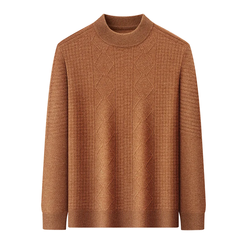 100% Sheep Wool Warm Knit Clothes 2024 Autumn & Winter Long Sleeve Sweater Fashion Argyle Pattern Pure Wool Thick Jumpers