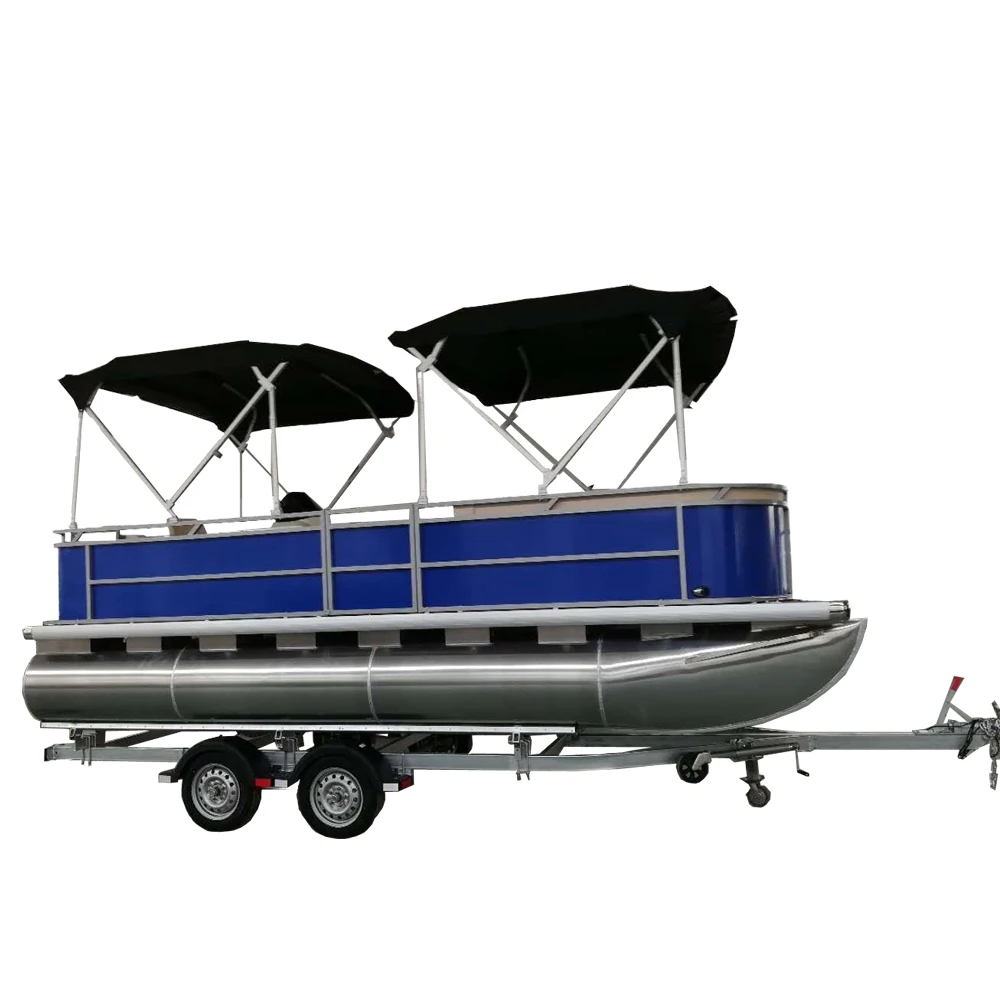 pontoon boat family outings aluminium pontoon boat with bimini tops pontoon passenger boat yachts made in china