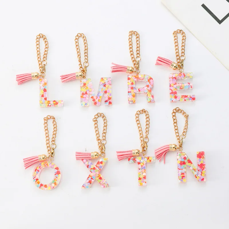 New 26 Letter Resin Stanley Cup Chain Letter Chain Cute Jewelry Pendant Keychain Wholesale