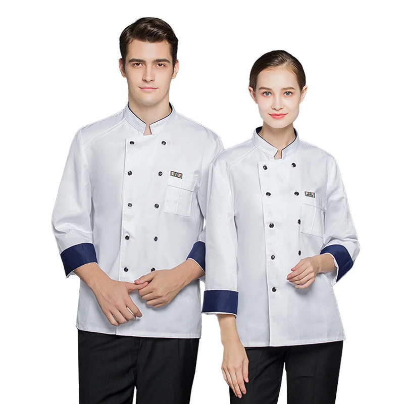 Chaqueta de manga larga para cocinero, uniforme de cocina para restaurante, Hotel, ropa de cocinero profesional, camisa de trabajo para camarero de panadería