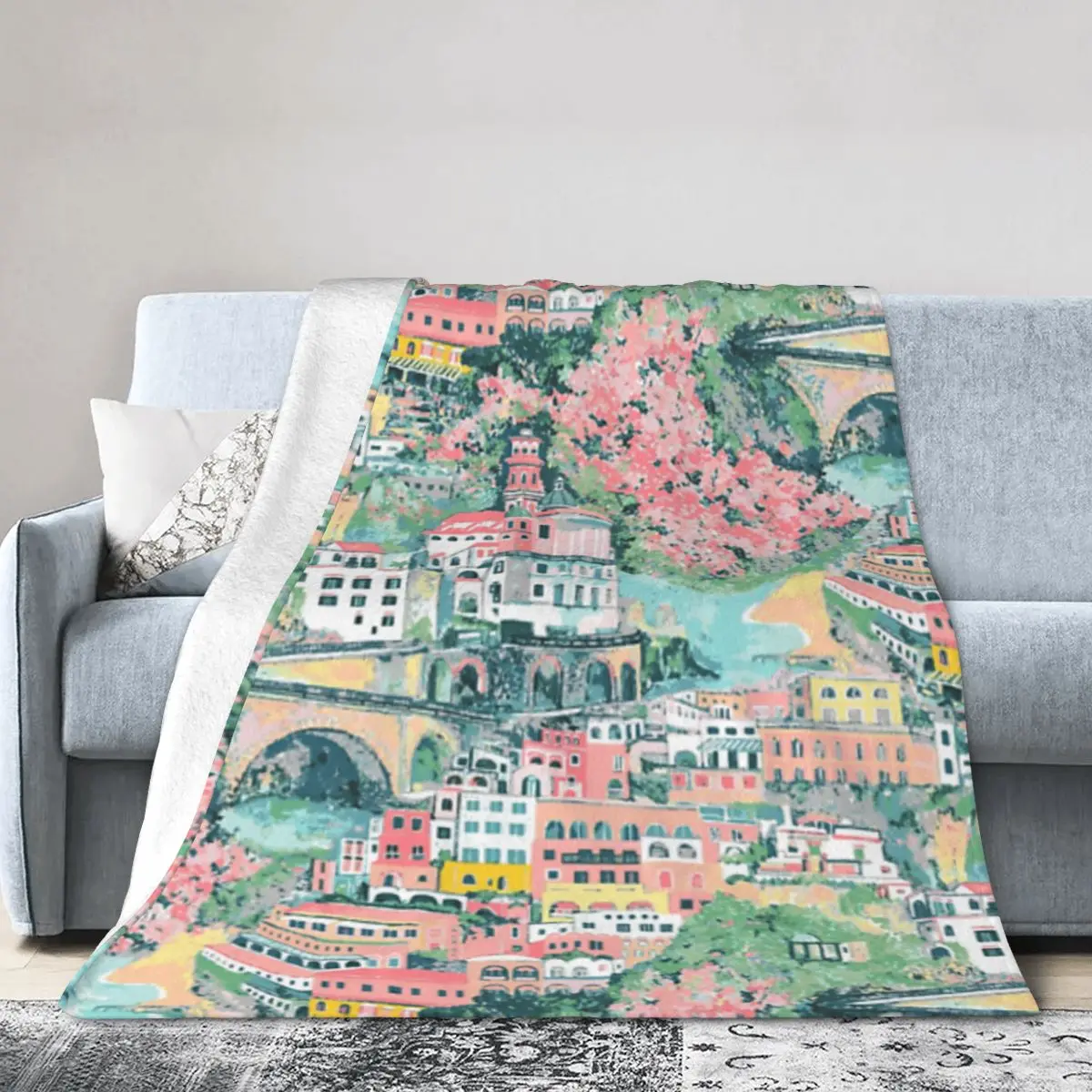 Costiera Amalfitana Positano Sorrento Итальянское одеяло Riviera ультрамягкое микрофлисовое одеяло