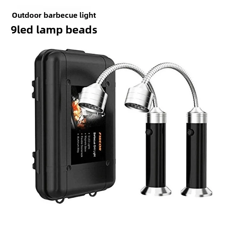 

Набор из 9 светодиодов для улицы: фонарь для барбекю для кемпинга + рабочий фонарь с гибким шлангом (хвостовой магнит) + яркий фонарик для ночного рынка