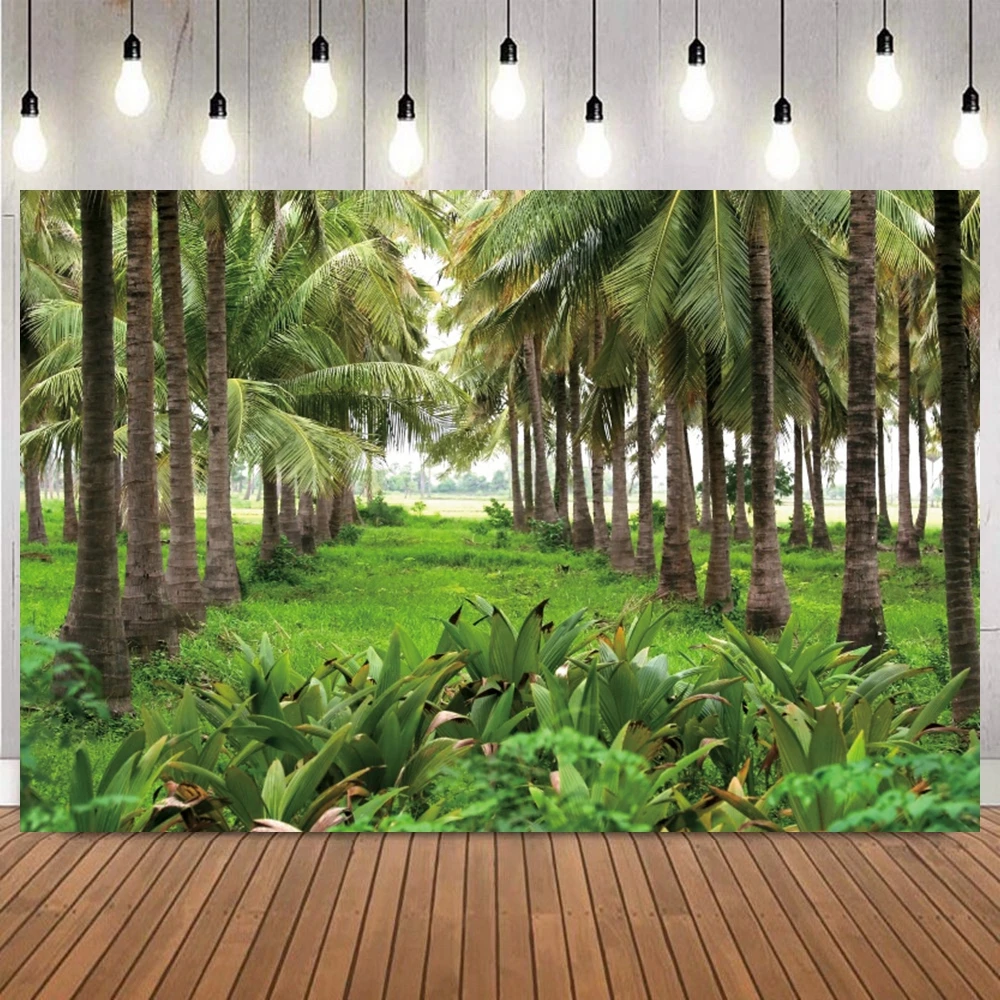 Tropical Jungle Greenery Palm Grove Background Spring Rainforest Nature Scene Adventure Camping Portrait Photography Backdrop