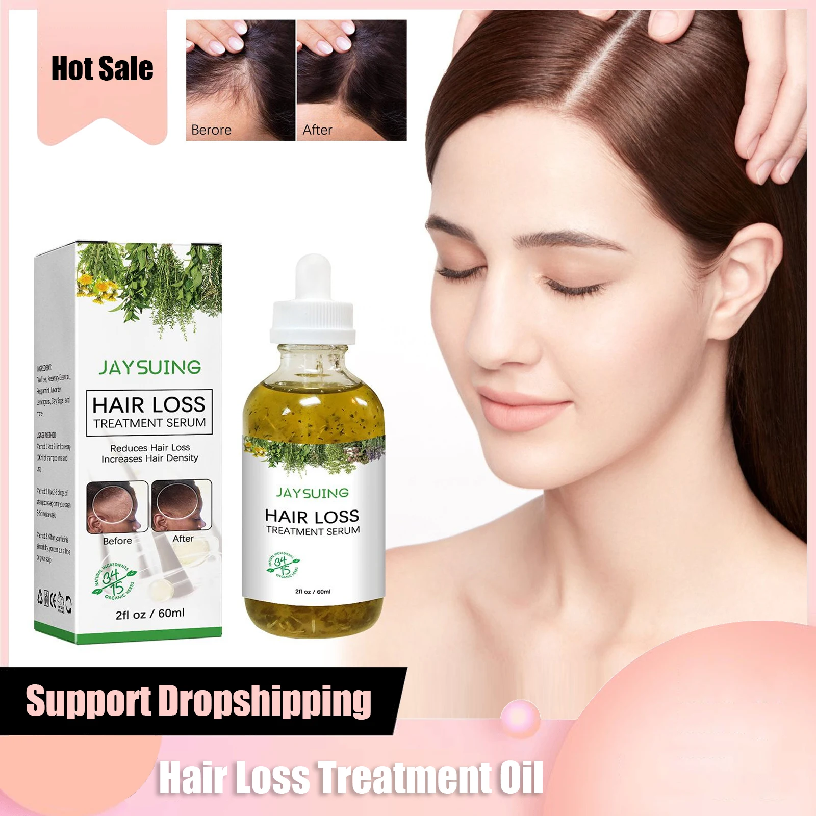 

Hair Loss Treatment Shampoo Anti-itch Anti Dandruff Oil Control Hair Growth Serum Oil Scalp Root Thicker Fast Regrowth Essence