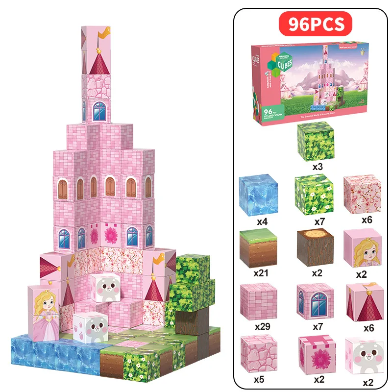 Magnetische Bausteine Spielzeug Bauen Magnet Bau Cube Set Stapeln Blöcke STEM Montessori Sinnes Spielzeug Für Weihnachten