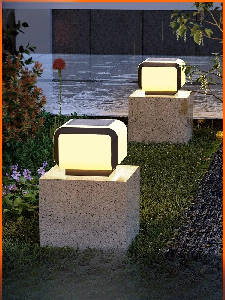 

Stigma lamp Outdoor waterproof door pillar Solar villa courtyard Shopping mall square Wall pillar lamp