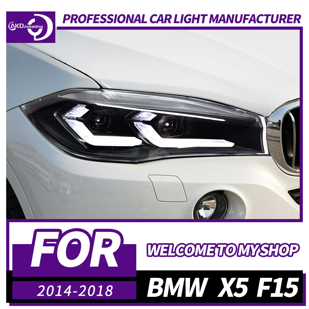 

Автомобильные аксессуары AKD для 2014-2018 BMW X5 F15 X6 F16 фары с двойной линзой 530i 525i 540i 535i светодиодные линзы проектора DRL