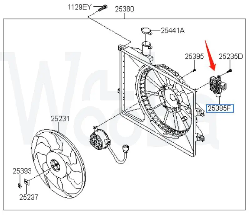 wooba Cooling Fan Control Module  25385B0000 25385 B0000 For Hyundai Elantra Turbo 2017-2019