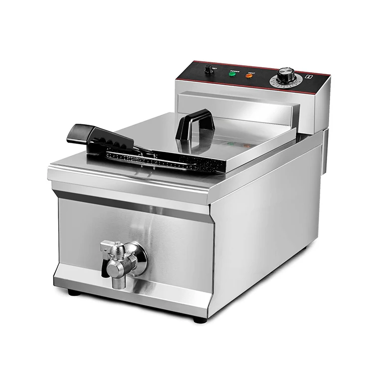 Factory Direct Selling Ruitai Commercial 6L Electric/Gas Stainless Steel Table Top Deep Fryer Basket Fat for Chip 2000W