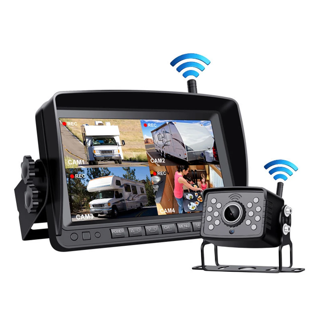 7 Inch Car Monitor Wireless Reversing Rear View Camera System Car Parking Display Truck Video DVR with Waterproof Backup Camera