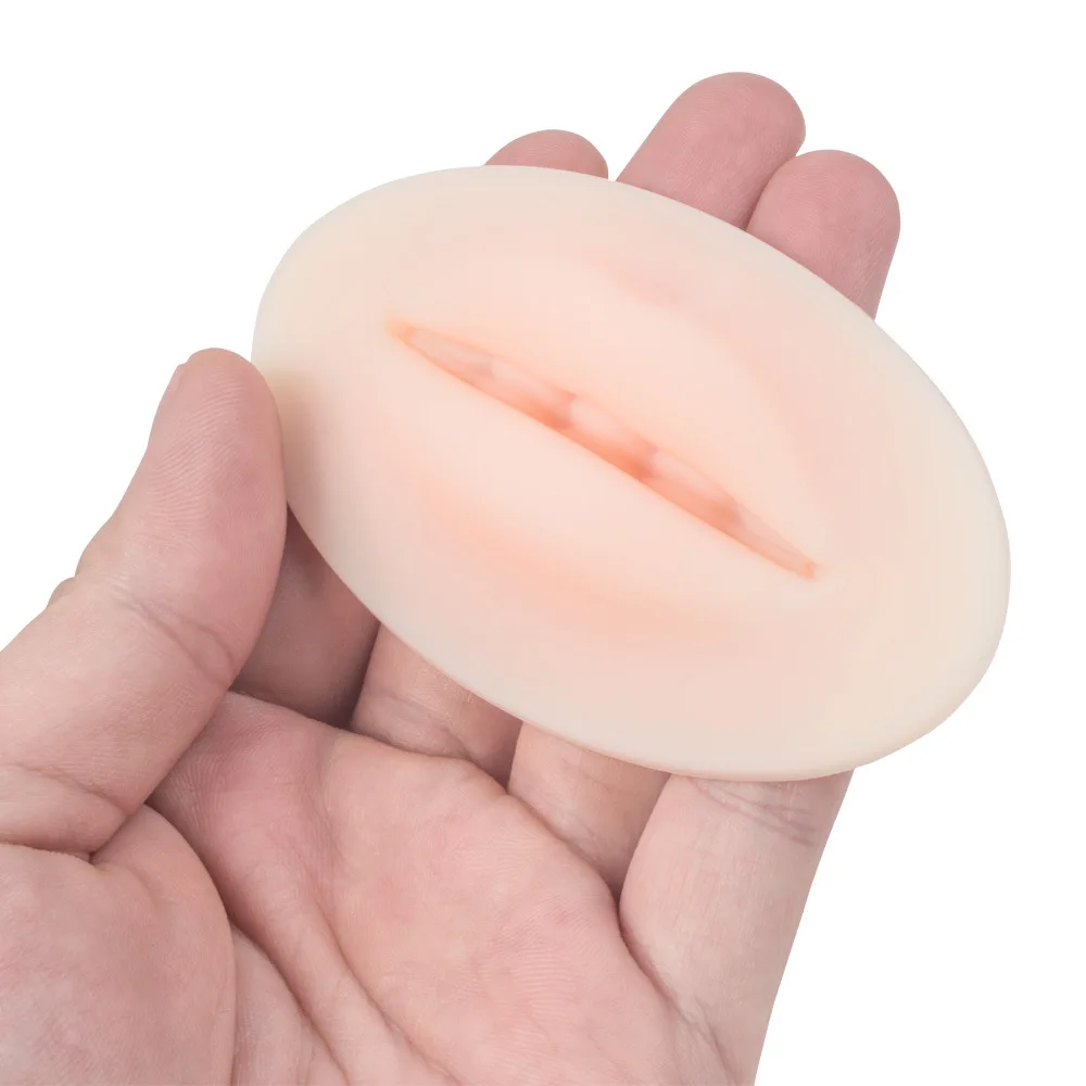 Silicone Practice Lip Professional Realistic Elastic Fake Lip Tattoos Training Skin Piercing Supply Portable Tattooing Accessory