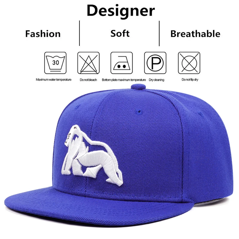 Fashion Gorilla Embroidery Cap Men Women Adjustable Hip Hop Baseball Cap For Unisex Outdoor Casual Sun Hat Snapback Hat ﻿