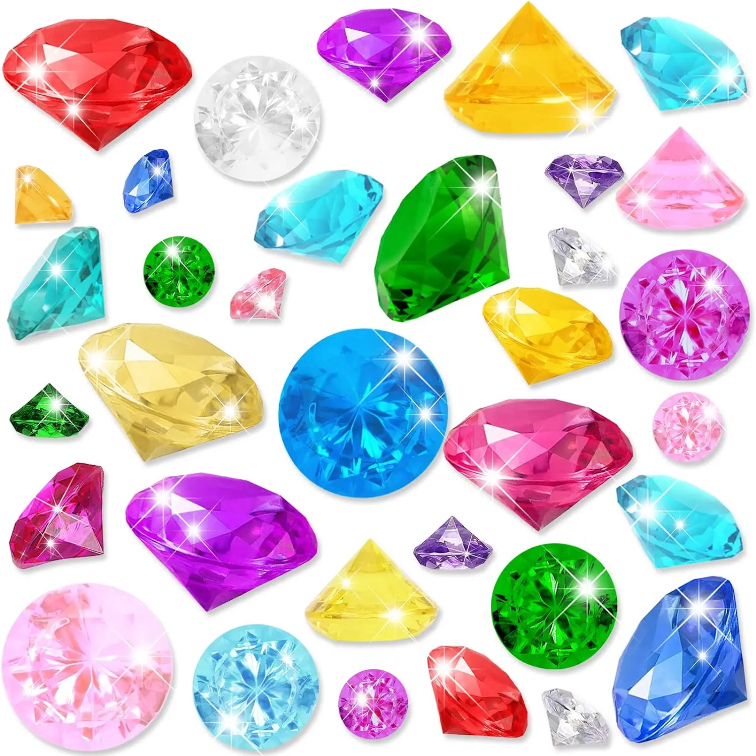 Pirate Treasure Jewels Acrylic Diamonds Gems 40/30/19MM Birthday Party Give Away Gifts For Children Toys Kinder Spielzeuge