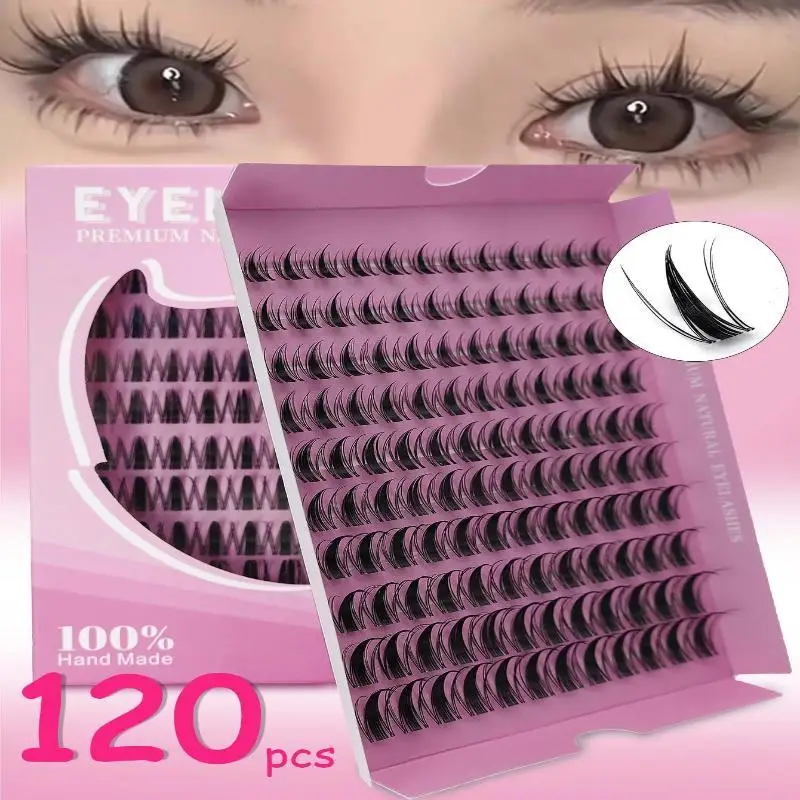 120Pcs Large Capacity Eyelash Clusters Natural Wispy Soft Texture For Daily Wear Party Cosplay