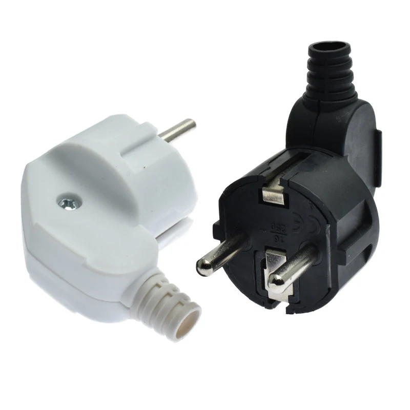 4.8mm EU Plug Male Replacement AC Outlets Rewireable 250V 16A Adapter Schuko Electeic Socket Connector For Power Extension Cable