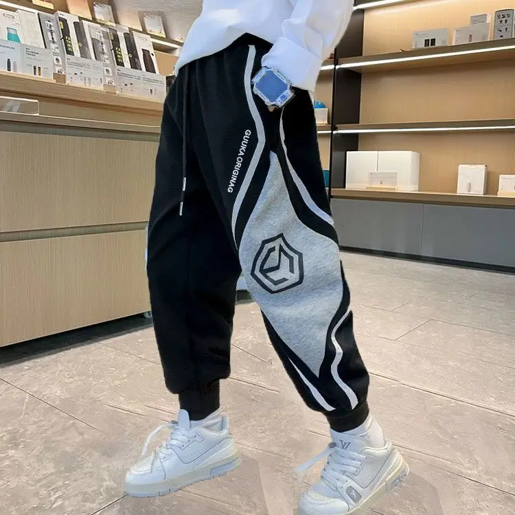 

Boys' Pants Spring and Autumn Handsome Sports Pants Thin Children Casual Sweatpants Autumn Clothes Outerwear