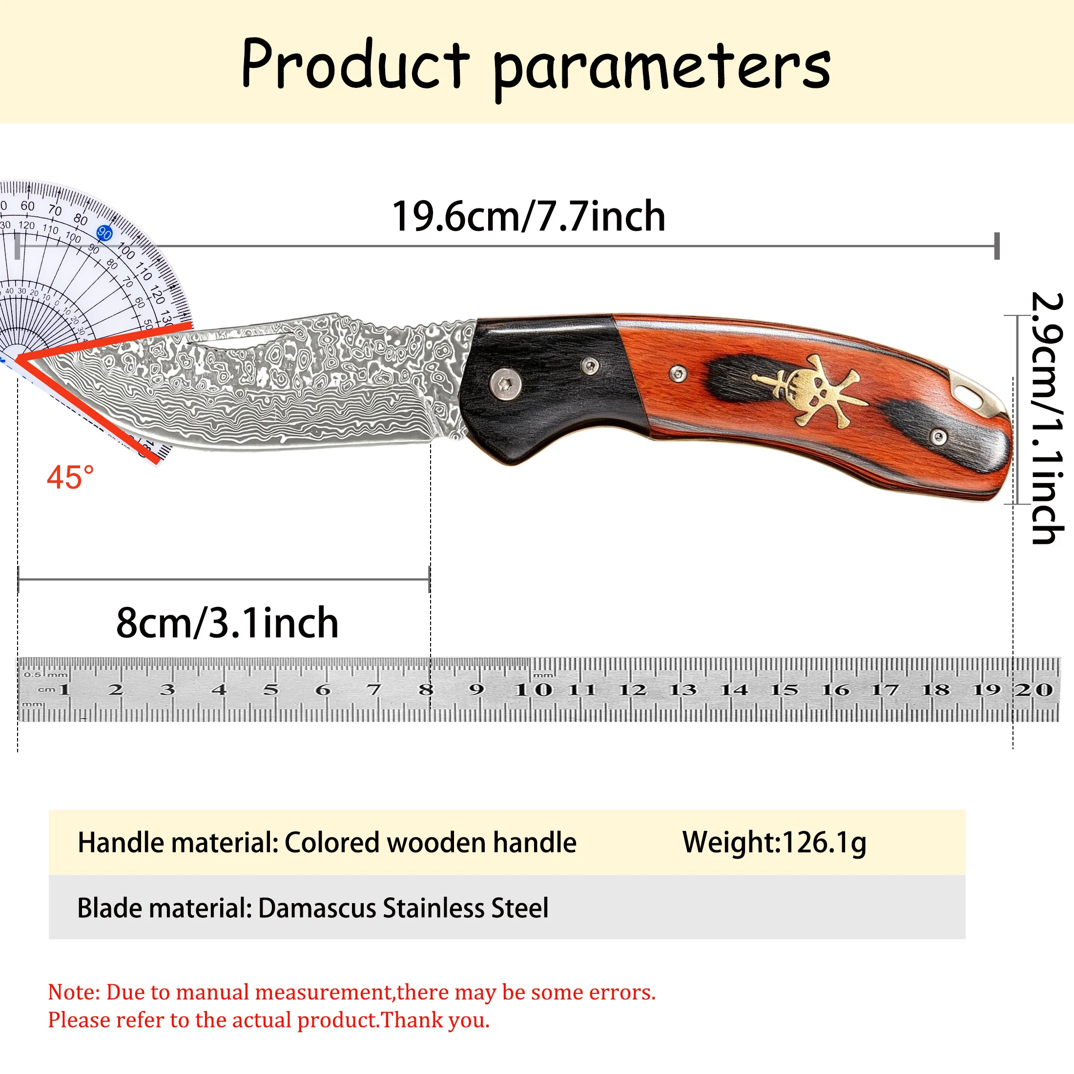 1PC,Multi-purpose Fruit Knife Fruit & Vegetable Cutting Knife Portable Kitchen Knife Food Prep Knife Damascus Paring Knife