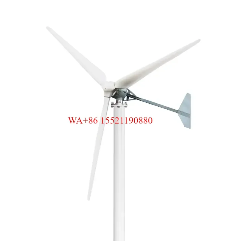 WMWMNU 5KW Wind Turbine Generator 220V 240V 380V AC Home Use 5000W with 2600MM Reinforced Glass Fiber Blades Factory Price