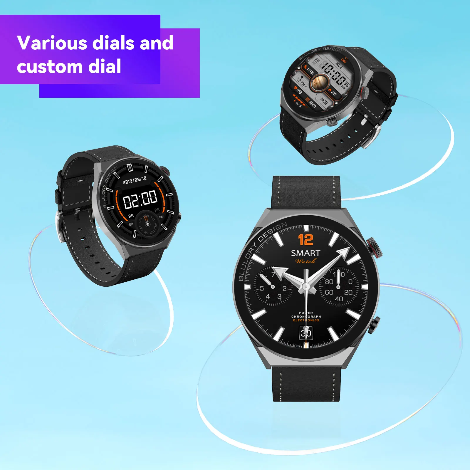 Blulory NE Smart Watch uomo sport Smartwatch NFC controllo accessi chiamate Bluetooth temperatura frequenza cardiaca rilevamento dell'ossigeno nel sangue