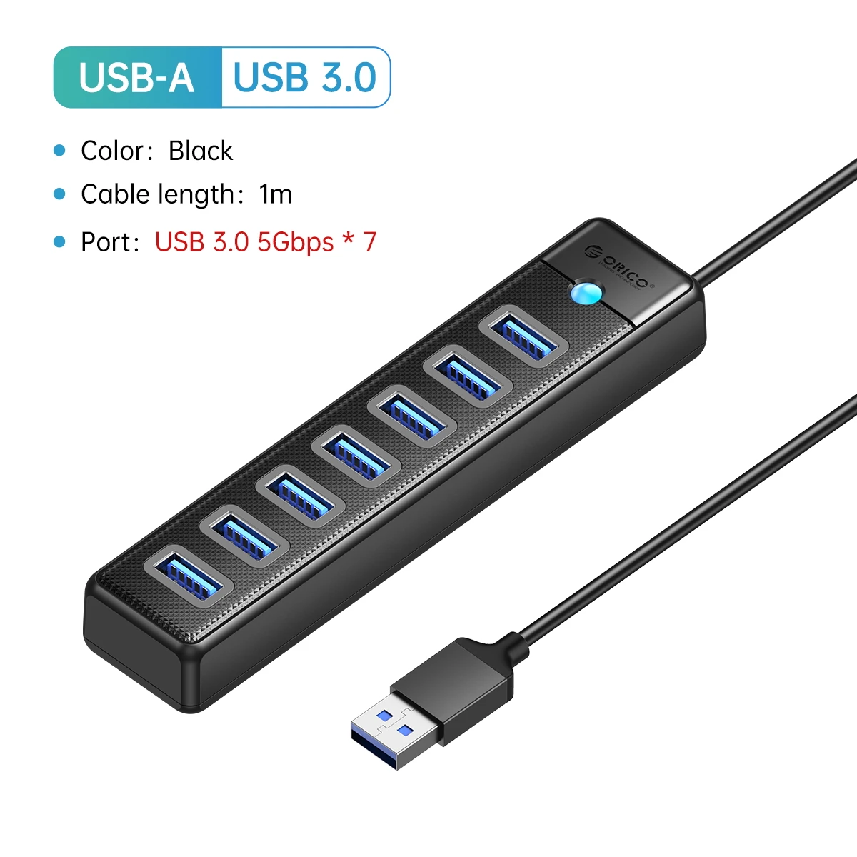 ORICO USB 3.0 HUB 5 Gbps Dock Station 7 Poorten USB A Type C HUB Hoge Snelheid Splitter OTG Adapter voor PC Accessoires Huiwei Xiaomi