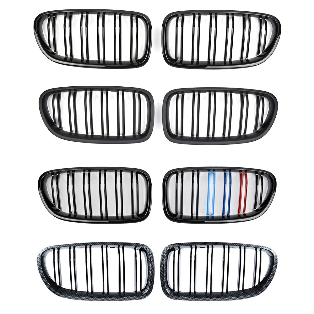 Car Gloss Black Kidney Grill Dual Slats Racing Grill For BMW 5 Series F10 F11 F18 520d 530d 540i 2010-2017 Replacement Part