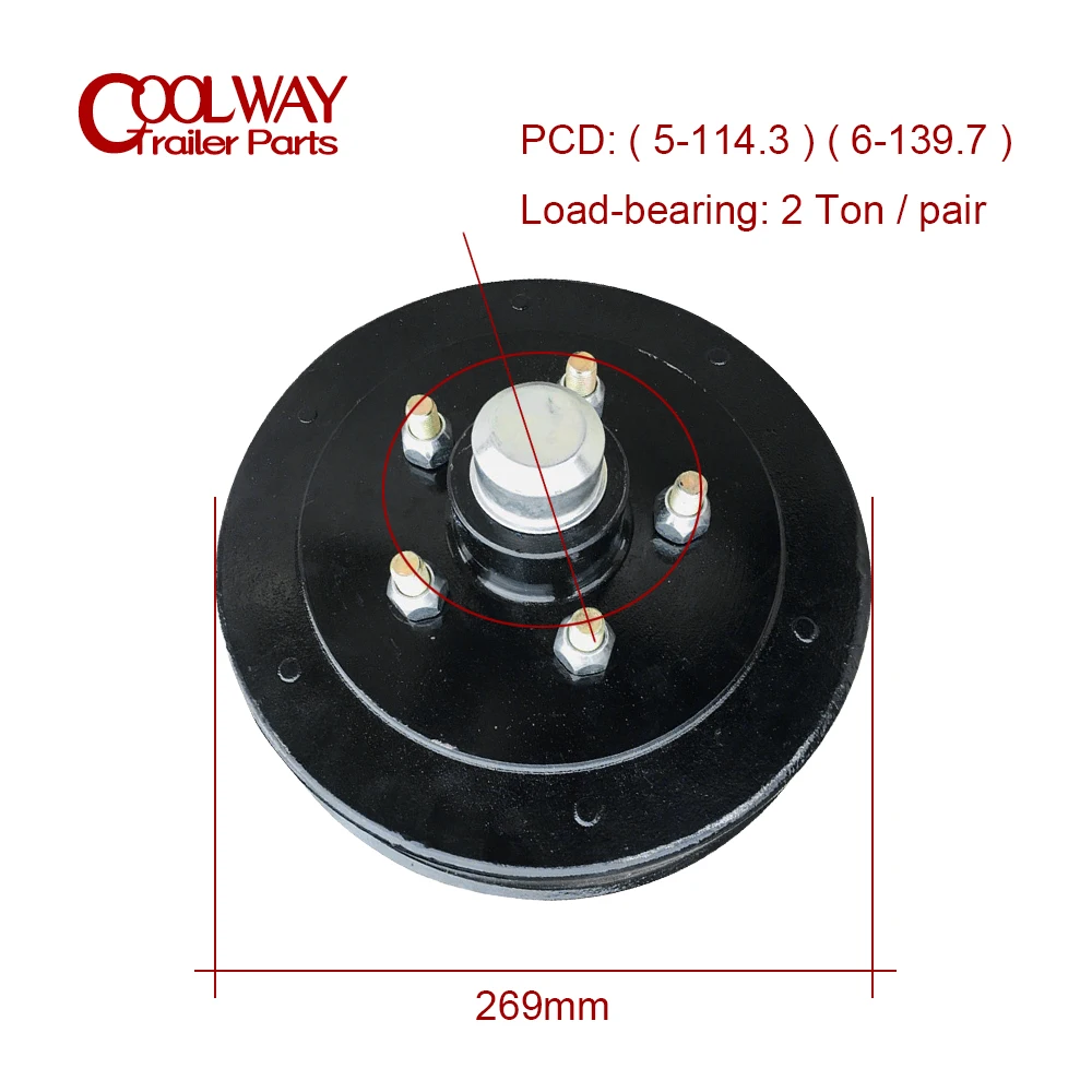 Frenos eléctricos de 10 pulgadas, eje de cubo medio, estilo TAMBOR 5-114,3, 6-139,7, tapa 3500Lbs, precio de un par, piezas de RV, accesorios para