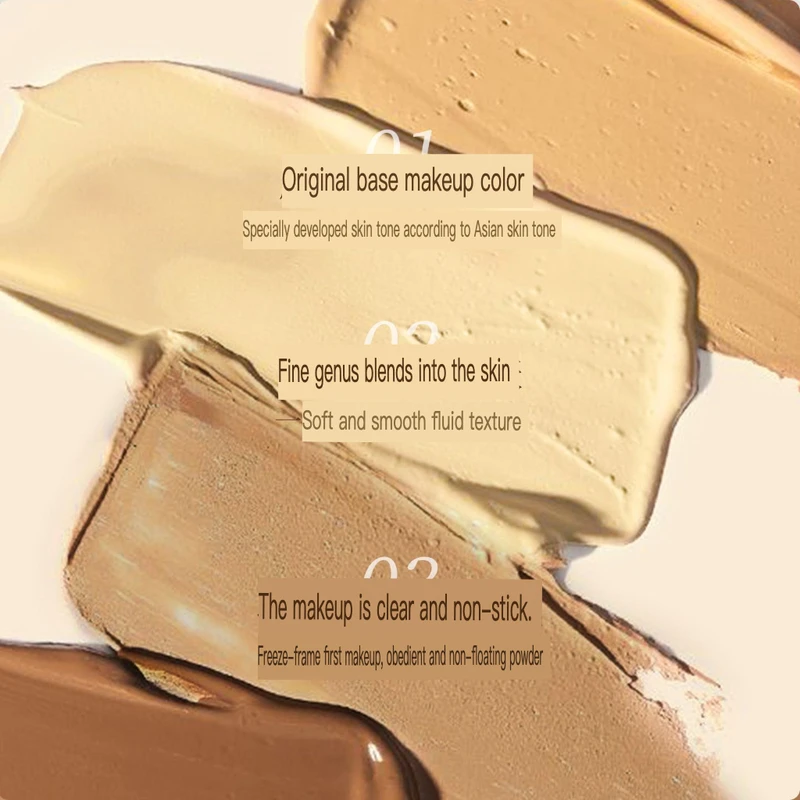 carmela Western Foundation Wheat-toned Color Powder Foundation Portable Set for European, American and Asian Makeup