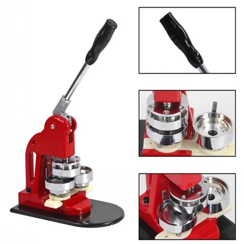 Badge Making Machine With Badges Mold + 100 Sets Badge Making Supplies For Various Sizes Badges Making