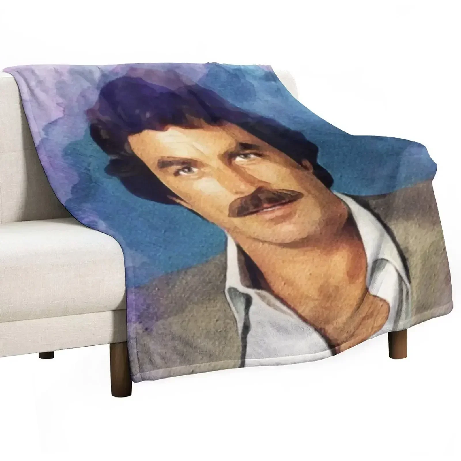 

Tom Selleck, Actor Throw Blanket Flannels Vintage Hair Sofa Blankets