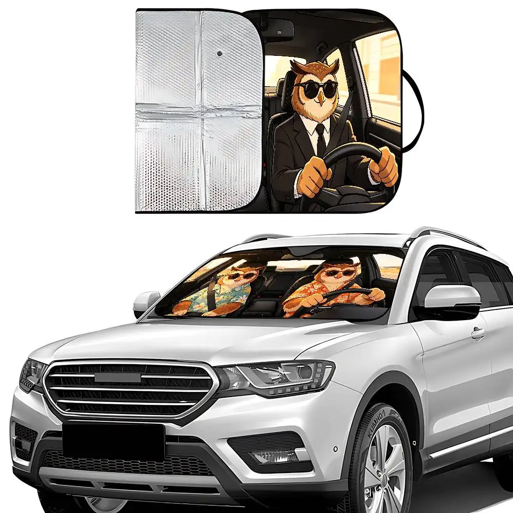 Owl Drive Car SunShade Car Sunshade Covers Cover Universal Windscreen Folding Visor