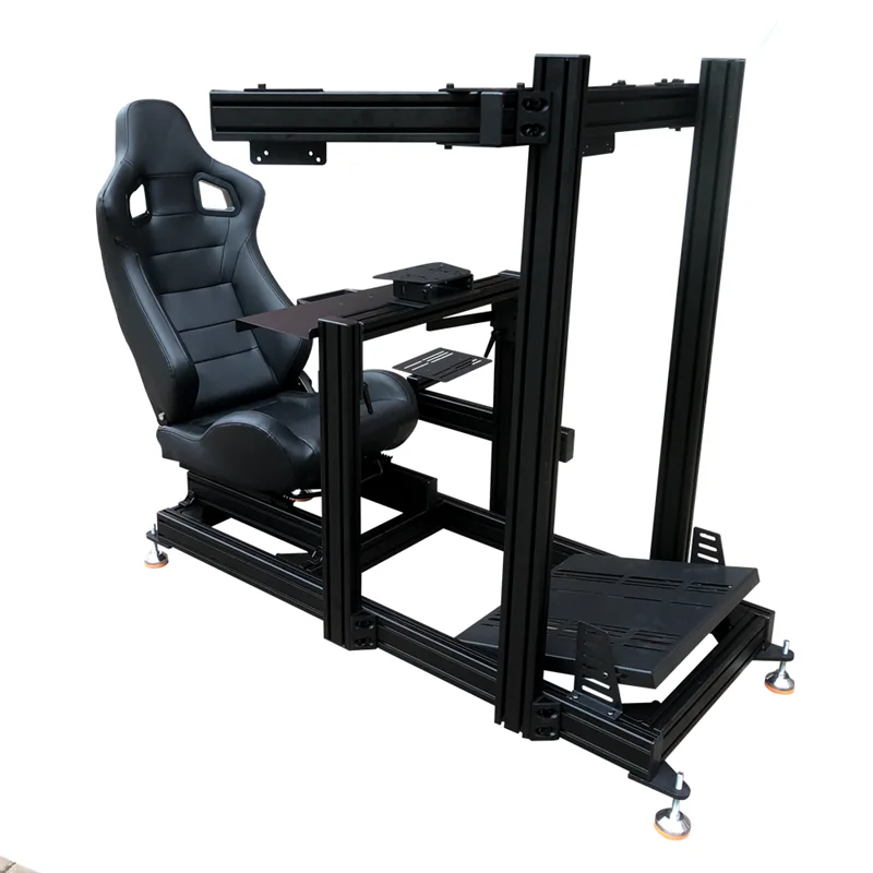 T Slot Aluminium Profile Driving Game Diy Motion Racing Simulator DIY Sim Racing Cockpit Sim Rig With Seat Triple Monitor Stand